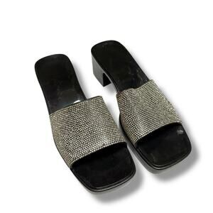 Nicole Miller Womens Shoes Sz 12 Black Tikki Jelly Sandals Bejeweled Bling